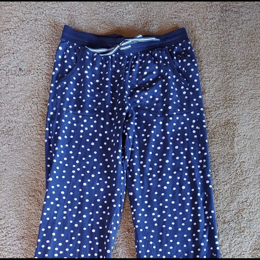 Nautical blue white polka dots lounge pants